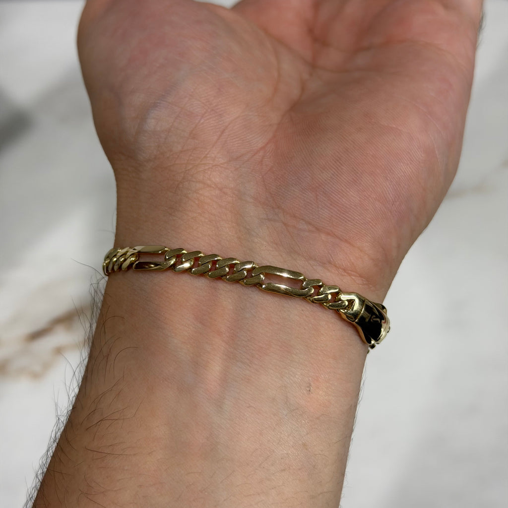 Pulso Fígaro Liso Monaco Chain Oro 10K