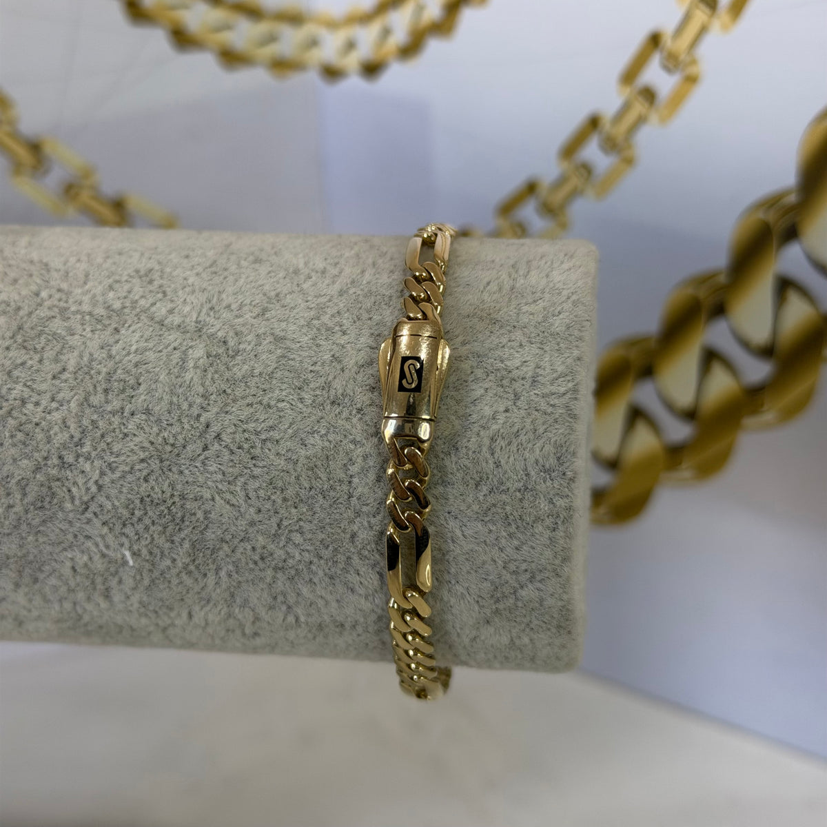 Pulso Fígaro Liso Mónaco Chain Oro 10K