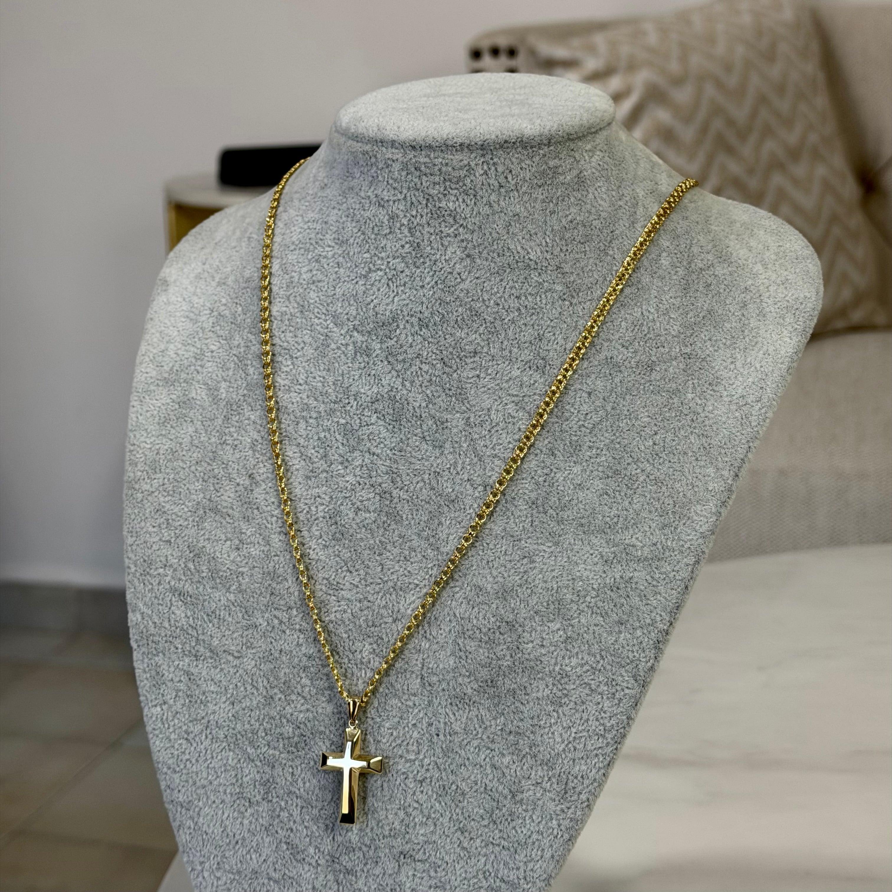 Cadena Chino + Cruz Oro 10K