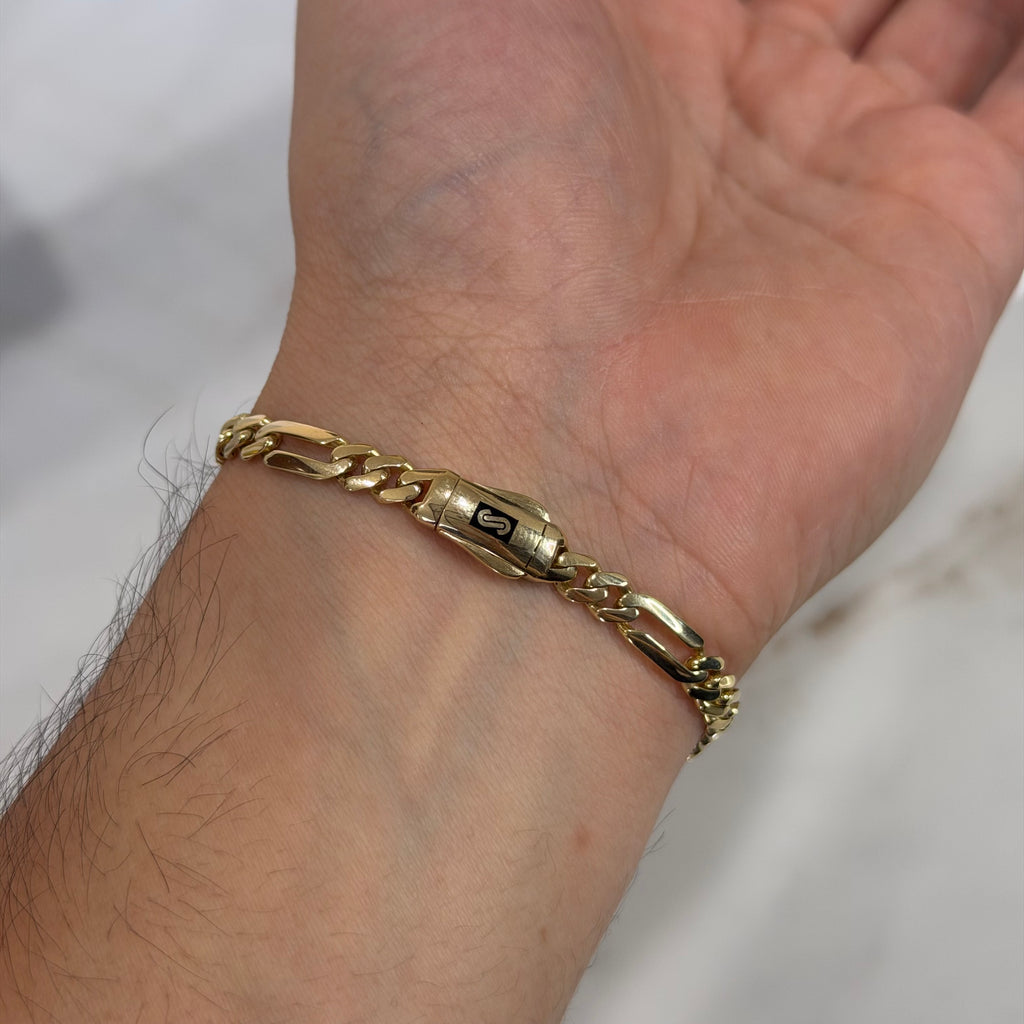 Pulso Fígaro Liso Mónaco Chain Oro 10K