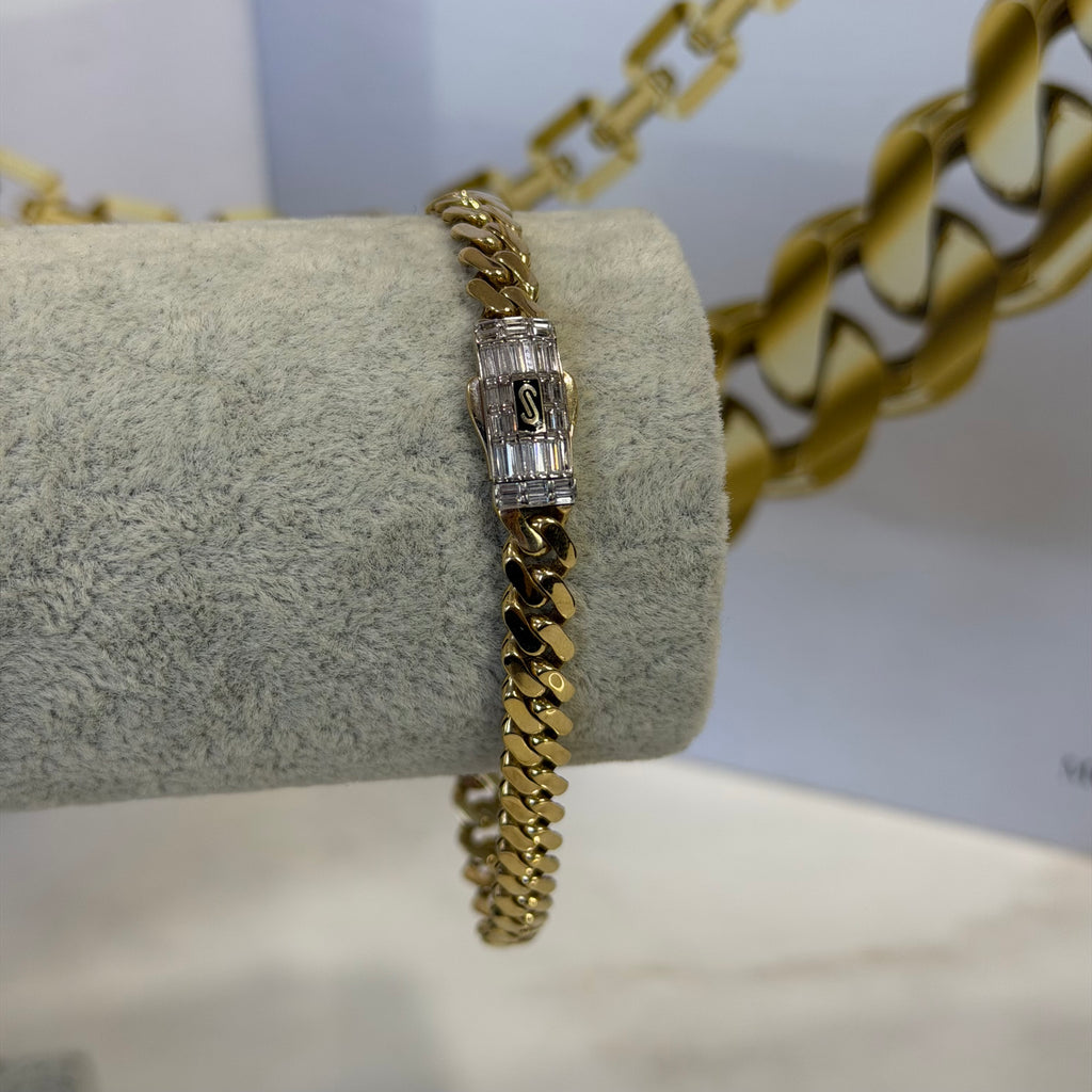 Pulso Classic Swarovski Baguette Oro 10K
