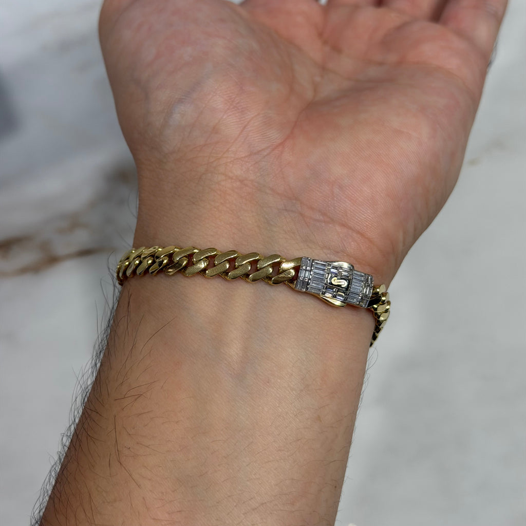 Pulso Classic Swarovski Baguette Oro 10K