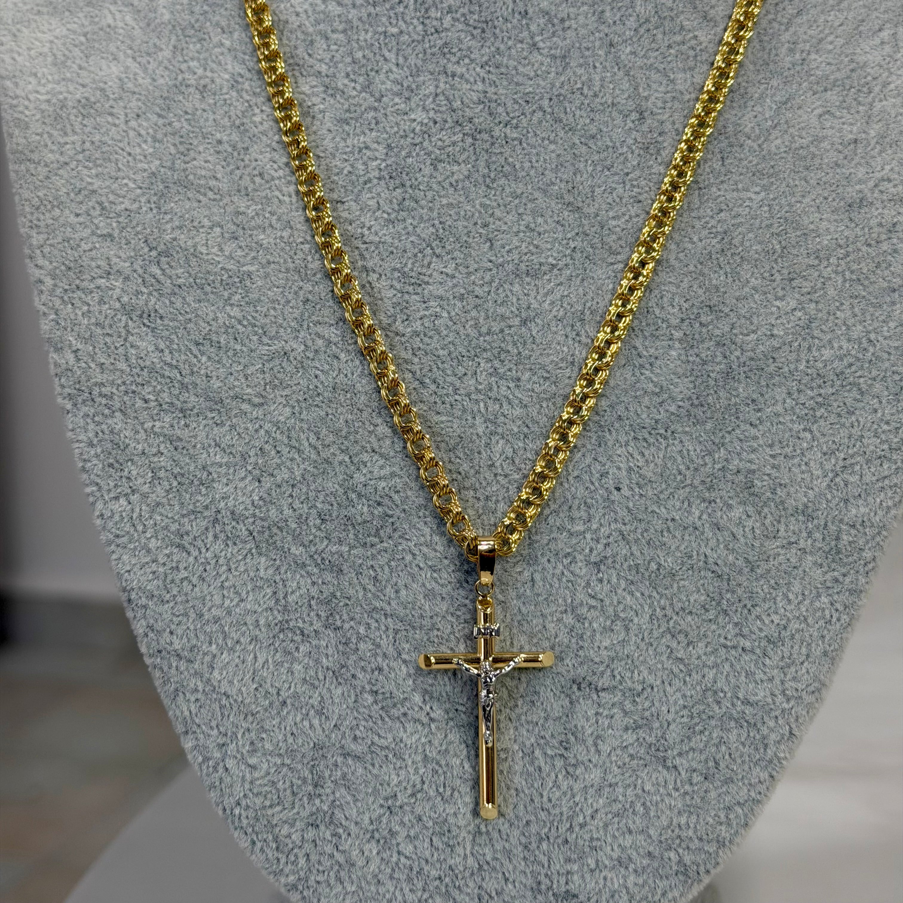 Cadena Chino + Cruz Oro 10K