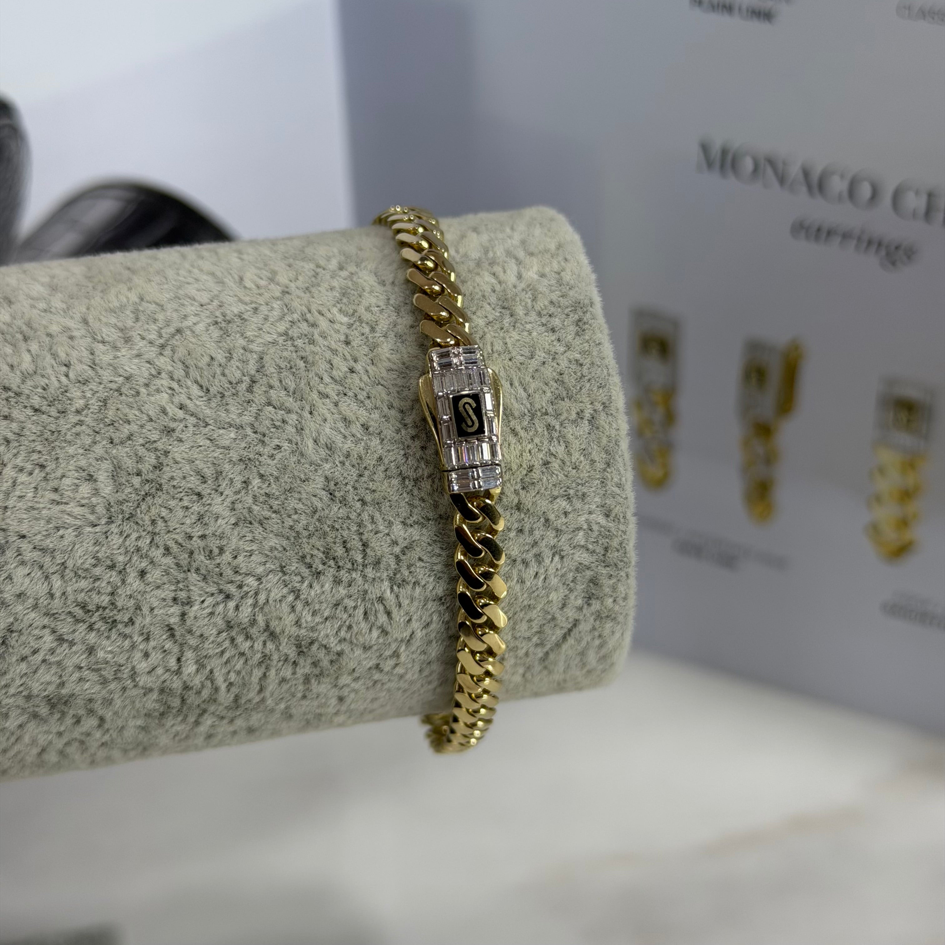 Pulso Classic Swarovski Baguette Oro 10K
