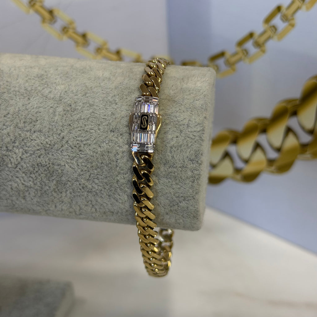 Pulso Classic Swarovski Baguette Oro 10K