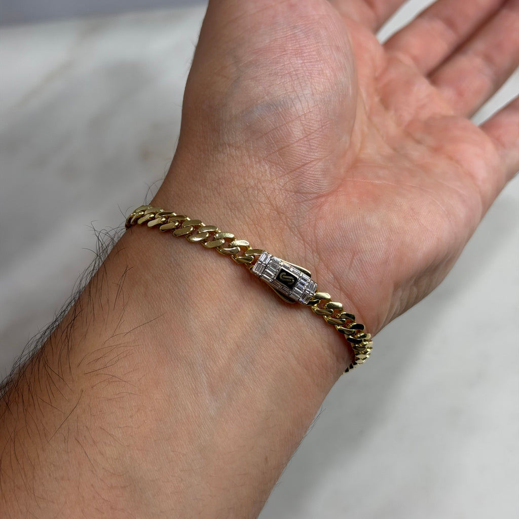 Pulso Classic Swarovski Baguette Oro 10K