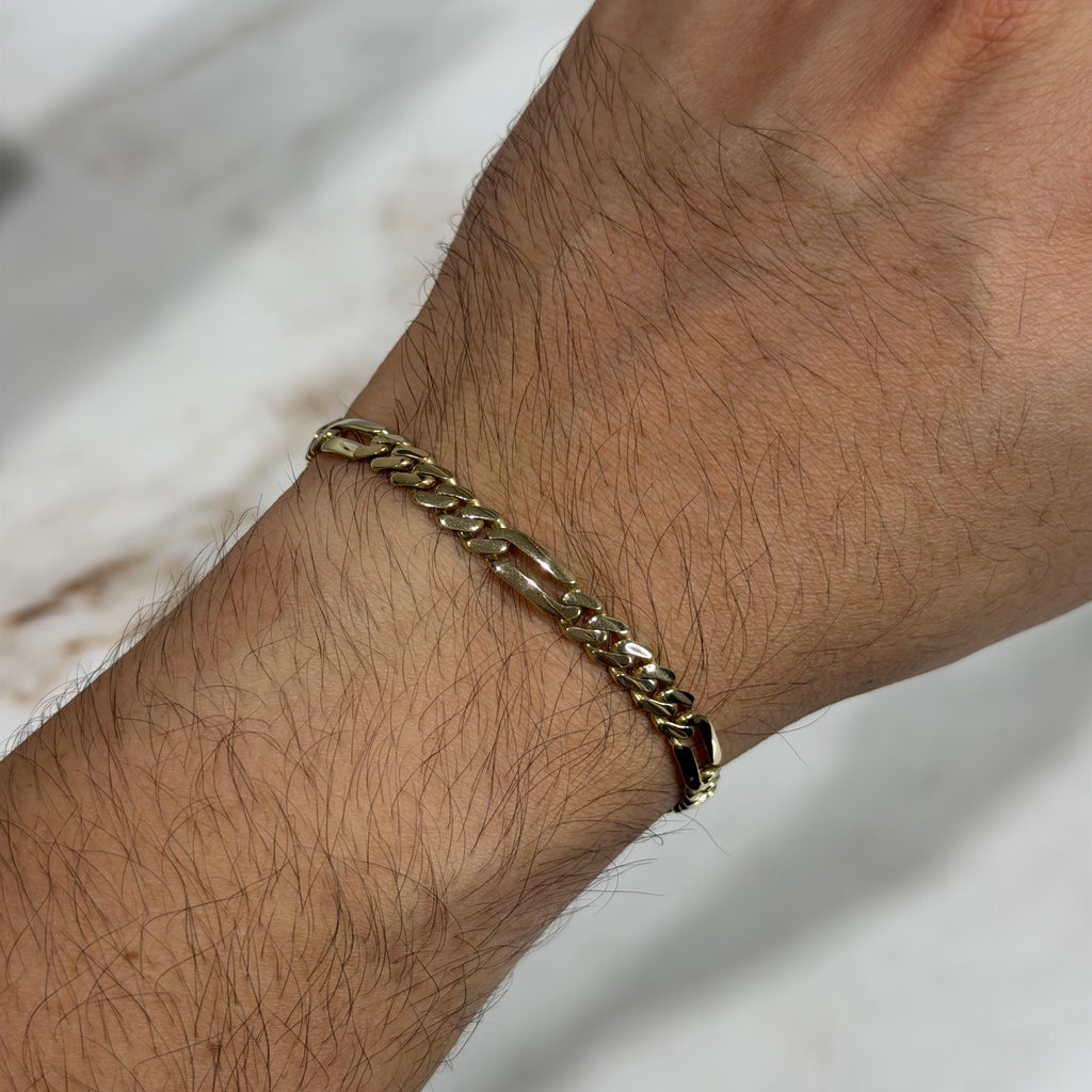 Pulso Fígaro Liso Monaco Chain Oro 10K