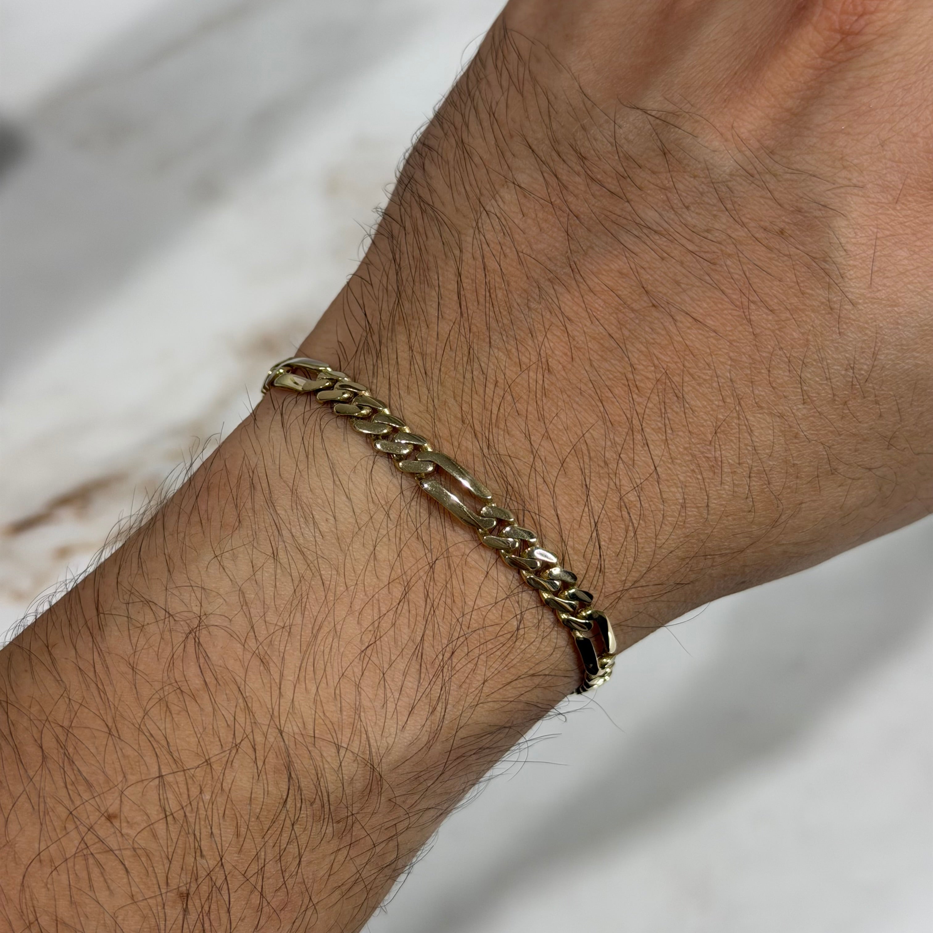 Pulso Fígaro Liso Monaco Chain Oro 10K