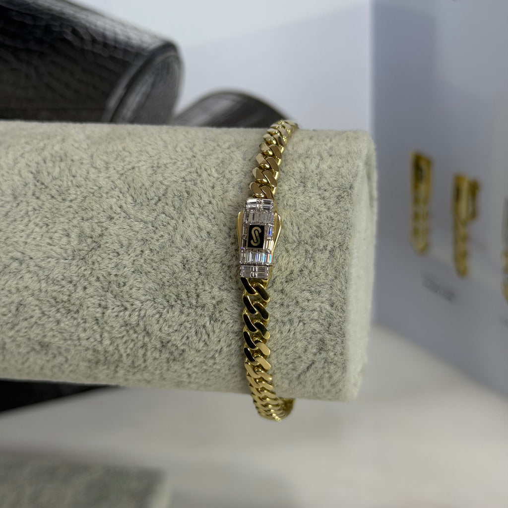 Pulso Classic Swarovski Baguette Oro 10K