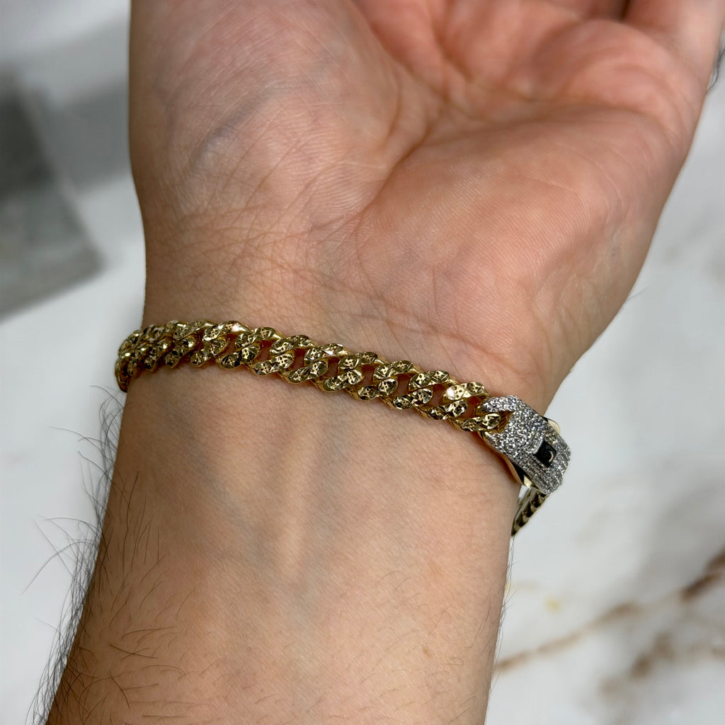 Pulso Classic Diamantado Oro 14K 🔥