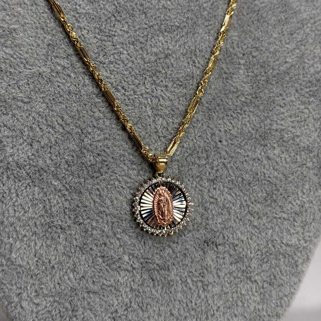 Cadena Torzal Fígaro + Medalla Oro 10K